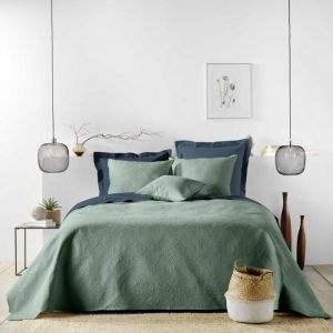 Couvre-lit 2 personnes microfibre 220x240 + 2 housses de coussins