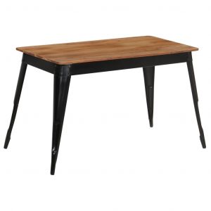 VidaXL Table de salle à manger Bois d'acacia et acier 120x60x76 cm