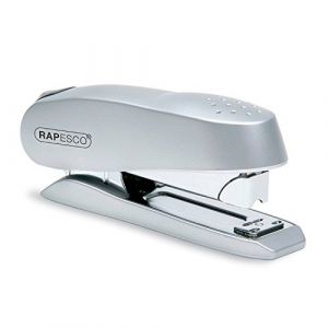 Rapesco 0736 Agrafeuse Luna à Chargement Frontal, Capacité de 50 Feuilles, Argent