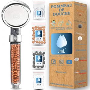 Pommeau de Douche Anti-calcaire | JaMoonLBV Marque Française | Haute Pression & Économie d'Eau | Modèle 1FC