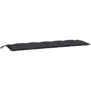 VidaXL Coussin de banc de jardin noir 180x50x7 cm tissu oxford