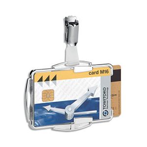 Durable Portes-cartes Anti RFIB - duo transparrent - rigide - clip métallique - L8,7 x H5,4 cm - boîte de 10