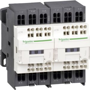Schneider Electric Contacteur inverseur 9A 3P 440V AC-3 contact 3F (3NO) aux 1F 1O bobine 115V CA 50-60Hz bornes ressort TESYS LC2D093FE7
