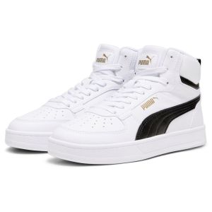 Puma CAVEN 2.0 Mid JR Basket, White Black-Gold, 38.5 EU