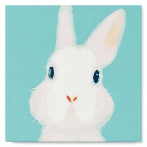 Mini peinture au numéro : Lapin blanc - toile tendue sur chassis