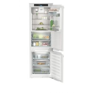 Liebherr Combine encastrable, classe B, niche 178 cm, PowerCooling (froid humide), congelateur NoFrost, BioFresh, tres silencieux (29 dB(A), congelateur convertible, colonnes LED, ecran tactile couleur, connecte, interieur SmartSteel. Charnieres autoporte