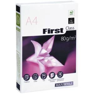 Majuscule Ramette de 500 feuilles First Class A4 coloris blanc 80g