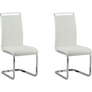 Beliani Lot de 2 chaises de salle à manger en simili-cuir beige GREEDIN