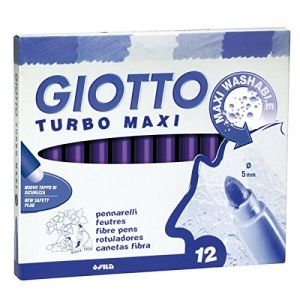 Image de Giotto Turbo Maxi Feutre violet encre à l'eau 5 mm pack de 12