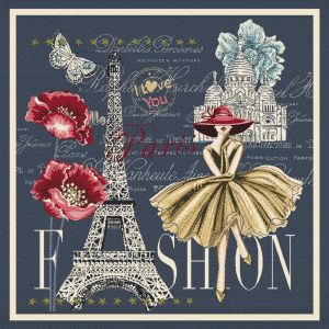 Tissu carré Jacquard 48x48 Paris(...) - 0020 Bleu