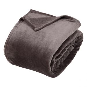 Plaid flanelle Ollis 260x240cm - gris foncé