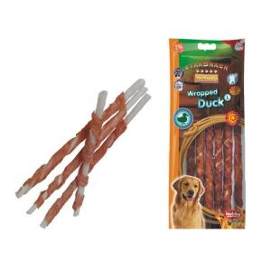 Nobby Snack chien pour canard stick enrobé L 25cm/Ø7-8mm - Friandise délicieuse et saine.