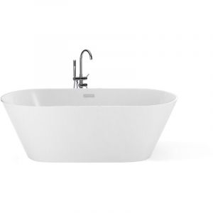 Beliani Baignoire îlot ovale 160 cm en acrylique blanc HAVANA