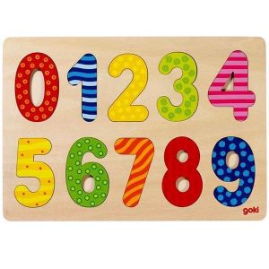 Image de Goki Puzzle en bois pour apprendre chiffres de 0 a 9 Puzzle educatif Enfant 3 ans