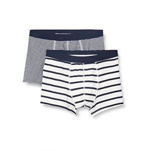 Petit Bateau Boxer Gar&ccedil;on Blanc + Bleu 18 ans lot de 2