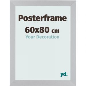 Your Decoration - Cadre photo 60x80 cm - Cadre d'affiche en bois avec verre acrylique - antireflet - excellente qualité -Argent. - Argent
