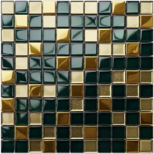 Ilcom - Mosaïque de verre sur maille pour salle de bain ou cuisine 30cm x 30cm - Saint Patrick