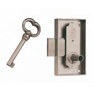 Select Serrure de biblioth&egrave;que 526 largeur 55mm axe 35mm droite finition bross&eacute; sans cl&eacute; - DEVISMES - 3526135