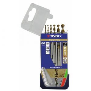 Tivoly Coffret de 6 foret technic multimatériau, Diam.4, 5, 6,8 et 10 mm