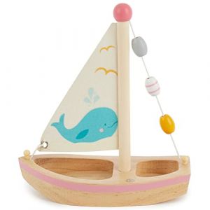 Bieco Jouet de bain - Bateau Bain Bebe - Bois - Rose - 24 mois - 2 ans