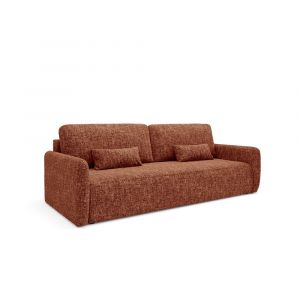 Petits-meubles - Canapé convertible 3 places avec coffre Lazare Terracotta