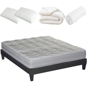 Rendez Vous D&eacute;co Ensemble pr&ecirc;t &agrave; dormir Naxos 160x200 cm - Blanc