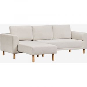 Canapé méridienne 3 places Caspian SKLUM Beige crème