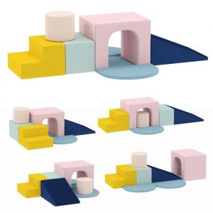 Parcours motricité bébé - jouet descalade - AIYAPLAY - 8 pièces housse lavable en velours - 51 x 40 x 40 cm - multicolore