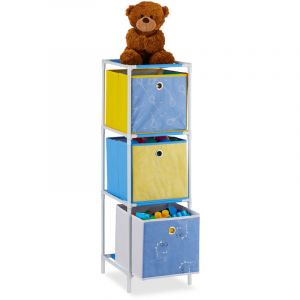 Relaxdays Etagère enfant boîtes, rangement jouets, Fillette,design, meuble chambre d'enfants,HlP 89x27,5x30cm coloré