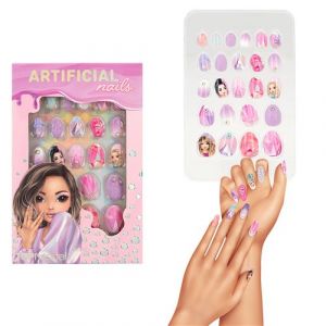 Depesche 12686 TOPModel Beauty and Autocollants dans de Nombreux Designs et Motifs, Ongles artificiels Pointus de différentes Tailles, Cœur, Multicolore, 24 Piece Assortment
