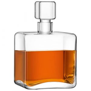 Lsa international Cask Carafe à décanter carrée en verre soufflé à la bouche et fait à la main 1 L Transparent