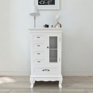 VidaXL Armoire avec 5 tiroirs et 2 &eacute;tag&egrave;res Blanc