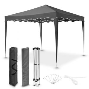 Tente de réception pliable Vivara - 3 x 3m - Gris - Accessoires inclus