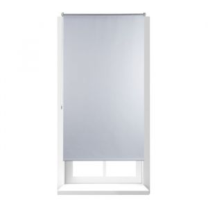 Relaxdays Store Enrouleur, lot de 2, Thermique, Chaînette latérale, Fixation sans perçage, 90x160, largeur tissu 86 cm, blanc