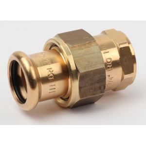 SANHA 183302234 - Raccord union fileté en bronze 3 pièces à joint plat (à sertir x filetage femelle) D22-20X27 sachet de 5 pièces