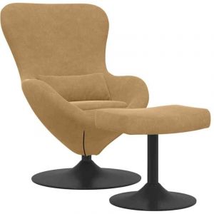 VidaXL Fauteuil œuf 2 pcs Marron 63 x 73 x 90 cm Velours