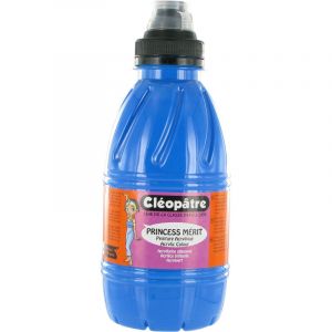 Cleopatre Peinture Acrylique Princess Mérit Cyan, Bleu Primaire 500 ml