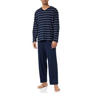 Schiesser Schlafanzug Lang Zweiteiliger Ensemble de Pijama, Bleu fonc&eacute; (803), 50 Homme