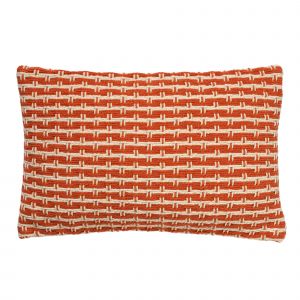 Dutch Decor Coussin - orange en coton 40x60 cm avec un motif à carreaux