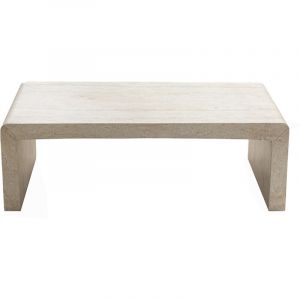 DRAWER Table basse effet travertin 120x55cm - Tocoa - Couleur - Beige