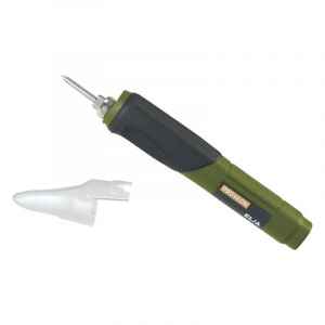 Proxxon micromot 28142 Poste à souder électronique sans fil EL/A (éclairage des points de soudure, batterie 3,6 V/2,0 Ah, température 470 °C, capot de protection, étain à souder, chargeur)