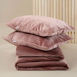 Sjumo - Silky Smooth Duvet Cover - 260x220 cm - Blush Pink Cotton-Satin - High Quality Gloss & Silky Soft - Anti-allergic & Breathable - Includes 2 Free Pillowcases