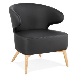 Image de Fauteuil Design Lounge "Dorla" 72cm Noir & Naturel Prix