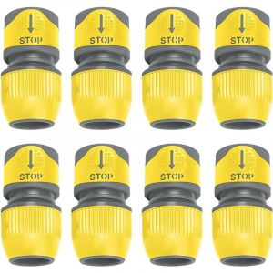 Jardibric Lots de 10 Raccord D'arrosage (Raccord Rapide Bi-Matière Stop 19 mm)