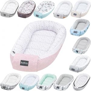 Image de Bellochi Reducteur de Lit Bebe Cale Bebe pour Lit Cocon Bebe - 100% Coton 90 x 60cm - Nid de Bebe Baby Nest - Aurora