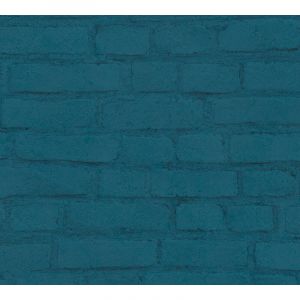 Papier peint aspect pierre carrelage 374144 GU papier peint intiss&eacute; lisse avec un dessin nature mat bleu noir vert 5,33 m2 Profhome