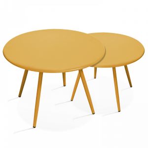 Image de Oviala Tables basses gigognes rondes Palavas - Jaune