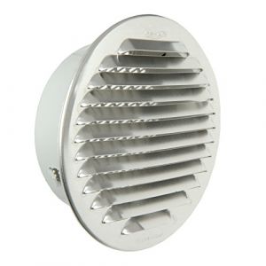 La Ventilation GTAP125R Grille encastrée ronde, avec embouchure en plastique Diamètre 115 mm, aluminium, ø 150 mm