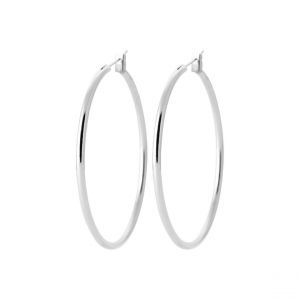 Créoles femme argent rhodié 4 mm - WUU40