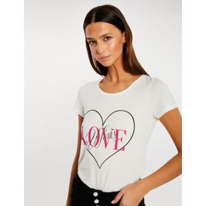 Morgan T-shirt manches courtes ecru femme - Taille S